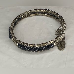 Silver and Black Beaded Bracelet